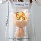 Crochet Flowers Bouquet Graduation Bouquet Knitted Flowers Artificial Flower Wedding Gift for Guests Christmas Gifts