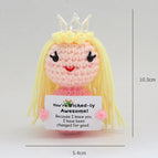 Positive Energy Pocket Hug Crochet Doll, Mini Handmade Knitted Plush Potato Turtle Vegetable Duck Funny Support Gift with Card