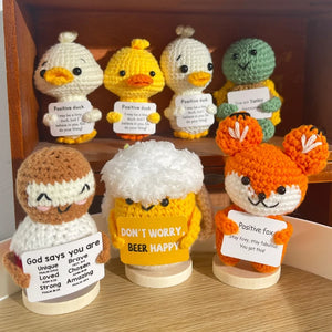 Positive Crochet Animals Ornament Desk Accessorie Offices Accessories Handmade Woven Figurine Gifts Birthday Wedding Gifts
