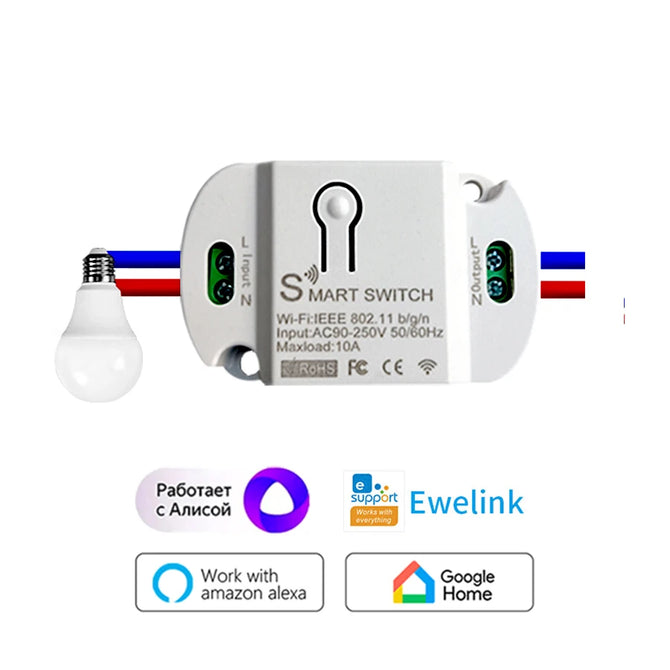 DIY Smart Wireless Remote Switch Smart Home Automation Remote Control Switch Relay Smart Life/Tuya eWelink for Alexa Google Home