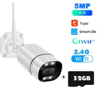 Tuya 5MP Wifi IP Camera Outdoor Wireless CCTV Bullet Security Camera Ai Human Detect HD Color IR Night Vision Audio Surveillance