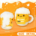 Positive Energy Pocket Hug Crochet Doll, Mini Handmade Knitted Plush Potato Turtle Vegetable Duck Funny Support Gift with Card