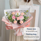 Crochet Flowers Bouquet Knitted Flower Artificial Hand Woven Flower Wedding Gift for Guests Teacher's Day Gift Graduation Flower