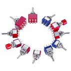 1/2/5PCS SPDT DPDT Reset Latching Toggle Switch 125V6A MTS-302 Mini Miniature Toggle Switch MTS-403 ON-ON Mini Toggle Switches