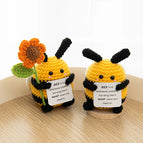 Crochet Bee Ornament Kawaii Desk Accessorie Handmade Woven Positive Potatoes Birthday Gifts for Children Kindergarten