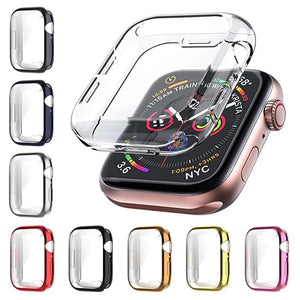 Soft Silicone Electroplate Cover For Apple Watch 7 41/45mm Protective Case For iWatch Series 6 SE 5 4 3 2 1 38mm 40mm 42mm 44mm