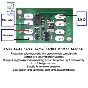 Solar generator Charge Controller Auto Light Control circuit Switch Lithium Battery Charging Board diy courtyard small street la