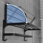 Space Aluminum Towel Holder Punch-Free Bathroom Accessories Folding Hook Storage Shower Rack MatteOrganizer Hanger Wall-Mounted