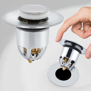 Stainless Steel Pop-Up Bounce Core Universal Basin Drain Filter Hair Catcher Deodorant Bath Stopper Kitchen Bathroom Tool