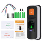 Standalone RFID Fingerprint Access Control System Biometric 125KHz Reader Door Opener Support SD Card WG26 + 10pcs Cards Keyfobs