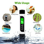 TDS Meter Water Quality Tester TDS EC&amp;Temperature Meter 3 in 1 0-9999 ppm Meter for Drinking Water Test, Coffee, Swimming Pool