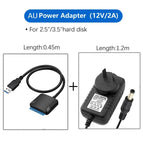 USB 3.0 To Sata Adapter Converter Cable For 2.5/3.5 inch External HDD SSD Hard Drive Up To 5Gbps High Speed SATA Adapter Cables