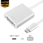 USBC to VGA Adapter USB 3.1 Type C Male to Female VGA Converter Cable 1080P FHD for Macbook 12 inch Chromebook Pixel Lumia 950XL