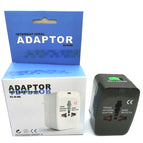 Universal USB Travel Plug Adapter US AU UK EU Multi-function All in One AC Power Socket Converter Plug Adaptor White 6A 250V