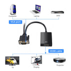VGA Male to HDMI-compatible  Converter Adapter Cable With Audio Output 1080P USB Power Adapter for PC laptop to HDTV Projector