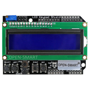 White Backlight Blue LCD 1602 Keypad Shield 1602 Display LCD Expansion Board OnBoard Key Button Module Compatible for Arduino
