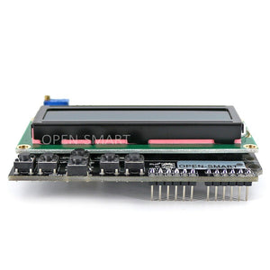 White Backlight Blue LCD 1602 Keypad Shield 1602 Display LCD Expansion Board OnBoard Key Button Module Compatible for Arduino