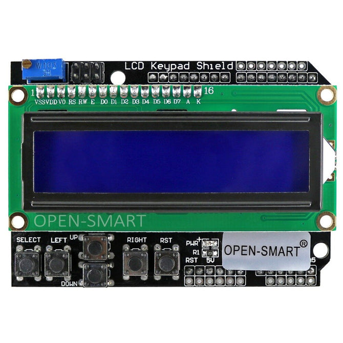 White Backlight Blue LCD 1602 Keypad Shield 1602 Display LCD Expansion Board OnBoard Key Button Module Compatible for Arduino