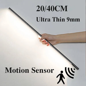 Zoyaloo Led Night Light Utra Thin 20/40CM Under Cabinet Closet Kitchen  Motion Sensor Lighting Magnetic Install Night Lamp