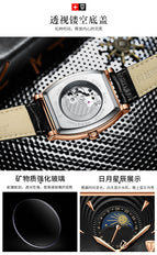 TEVISE men's watch Wine barrel square tourbillon fashion mechanical men's watch 8383d