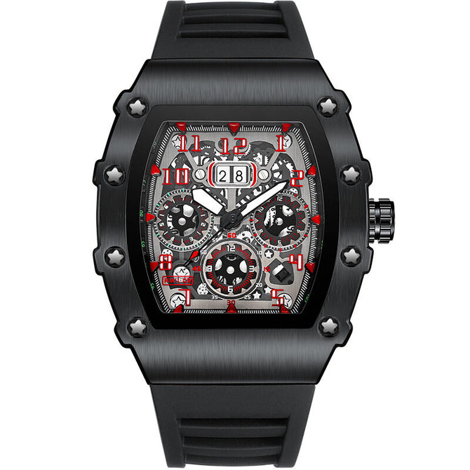 KIMSDUN Miller Quartz Watch Sports Fashion Tonneau Watch Men's business calendar watch K-2103B