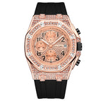Men's Watch Retro Personalized Diamond-Embedded Large Dial Timing Function Luminous men casual Quartz Watch 2665