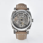 KUERST 3D Carved Hollow Fully Automatic Mechanical Men's Watch fashion leather causal watch men KR8020