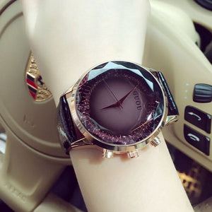 GUOU 8107 Ladies' Watch Waterproof Fashion Big Dial Leisure Versatile Watch Female Quartz  women Watches
