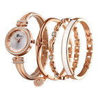 Women's watch fashion four pieces quartz watch diamond elegant alloy watch set G-016J