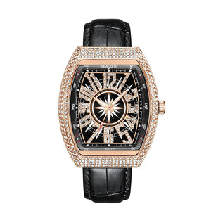 KIMSDUN K-2132B mens casual watch Gypsophila diamond-studded tonneau-shaped fashion luminous waterproof men watch