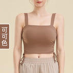 Yoga top Running Exercise Vest Square Collar Back Shaping Padded Quick-Drying Yoga Clothes Vest Women's Sportswear T-shirt MZ30