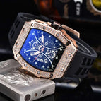 2023 Watch for men New Diamond Quartz Watch Barrel-Shaped European Style Hollow Ghost Head Quartz Watch 9791