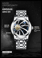 KIMSDUN New fashion trend starry dial hollow automatic watch men's mechanical watch waterproof men's casual watch