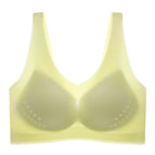 Plus size Thin ice silk beautiful back gather bra wrap chest underwear deep V breathable small chest vest type seamless sleep bra women