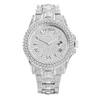 Missfox V320A watch fashion double calendar business full diamond quartz men's casual watch