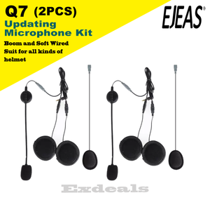 2pcs Ejeas Q7 3.5mm Jack 2 in 1 Microphone Speaker Headset for ejeas E 6 Q7 Motorcycle Bluetooth Helmet Intercom