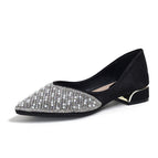 High heels all-match summer 2022 new women's shoes French sequins rhinestone pointed toe thick heel shoes large size women's shoes 43 M9