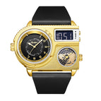 Oulm watch for men genuine large dial quartz watch leather sports casual men's watch gold men's watch HP5026