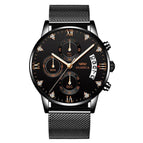 OLMECA Mens Watches Top Brand Luxury Chronograph Watches Full Steel Casual Quartz Watch Fashion Waterproof Business Wristwatch