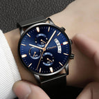 2019 new Crnaira brand Casual fashion quartz multi-function waterproof Mesh belt leather watch c029