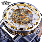 Winner Watch Men's Fashion Casual Classic Popular Rhinestone Hollow Manual Mechanical men Watch SLZg48