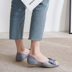 Soft leather and soft square-toed single shoes 2022 new fairy style flat-bottomed shallow mouth scoop shoes pedal boat shoes female 555-18
