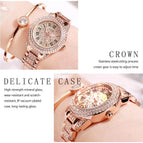 GEDI 2945 Fashion Casual Watch Hot Sale Women Elegant Luxury Diamonds Rhinestones Stainless Steel Waterproof Ladies Analog Quartz Wristwatch