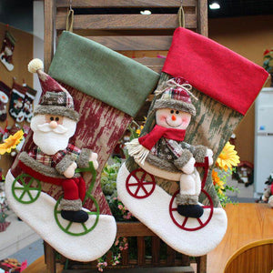 2PCS Christmas socks gift bag Santa Claus candy bag doll Christmas decoration Christmas socks gift bag 1717