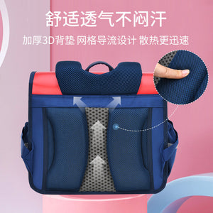 Horizontal schoolbag children's primary school students' spine protection shoulder bag boys and girls gradient color