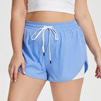 Large Size Quick-Drying Anti-Exposure Drawstring Sports Shorts Women's Loose Running Reflective Fitness Pants High Waist Yoga Pants KK196