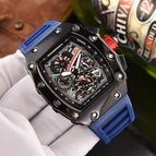 New men's Square Watch Elements Business Men's Six-Pin Running Seconds Multi-Function Calendar Watch 8087H