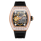 ONOLA ON3838F 2023 Fashion Square Diamond New Hollow Automatic Mechanical Watch Men's Silicone strap Waterproof watch