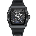 Kimsdun men's watch New Bucket Shaped Skull Face Frosted Shell Silicone Strap Fashion Quartz Watch K-2019B