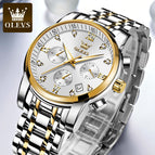 OLEVS watch for men multi-functional fashion three eyes waterproof business cusal quartz men watch 2858